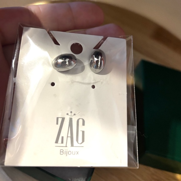 Zag Bijoux silver stainless steel Rosée earrings made in France NWT - Picture 4 of 5